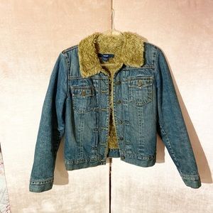 Vintage Gap Jean Jacket Fur Lining Sz S SFH